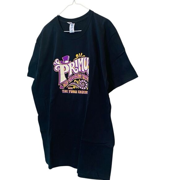 NWOT Primus Chocolate Factory 2014-2015 Tour Pre-Shrunk Cotton Band Tee Black XL - Picture 2 of 4